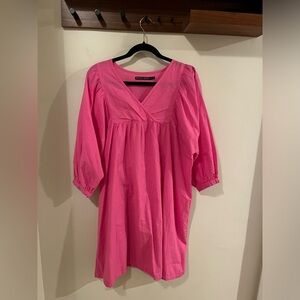 Gudrun Sjoden Hilda Smocked Dress Tunic Cotton Pink medium